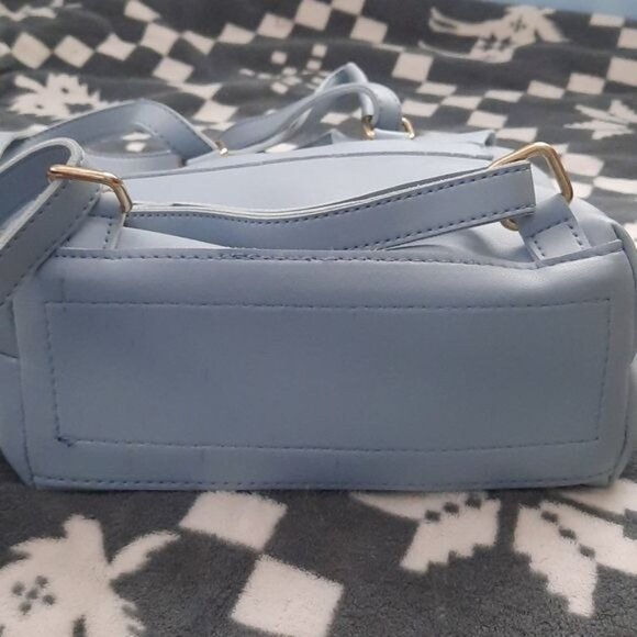 Dasein Baby Blue Leather Handbag Backpack - Picture 4 of 8